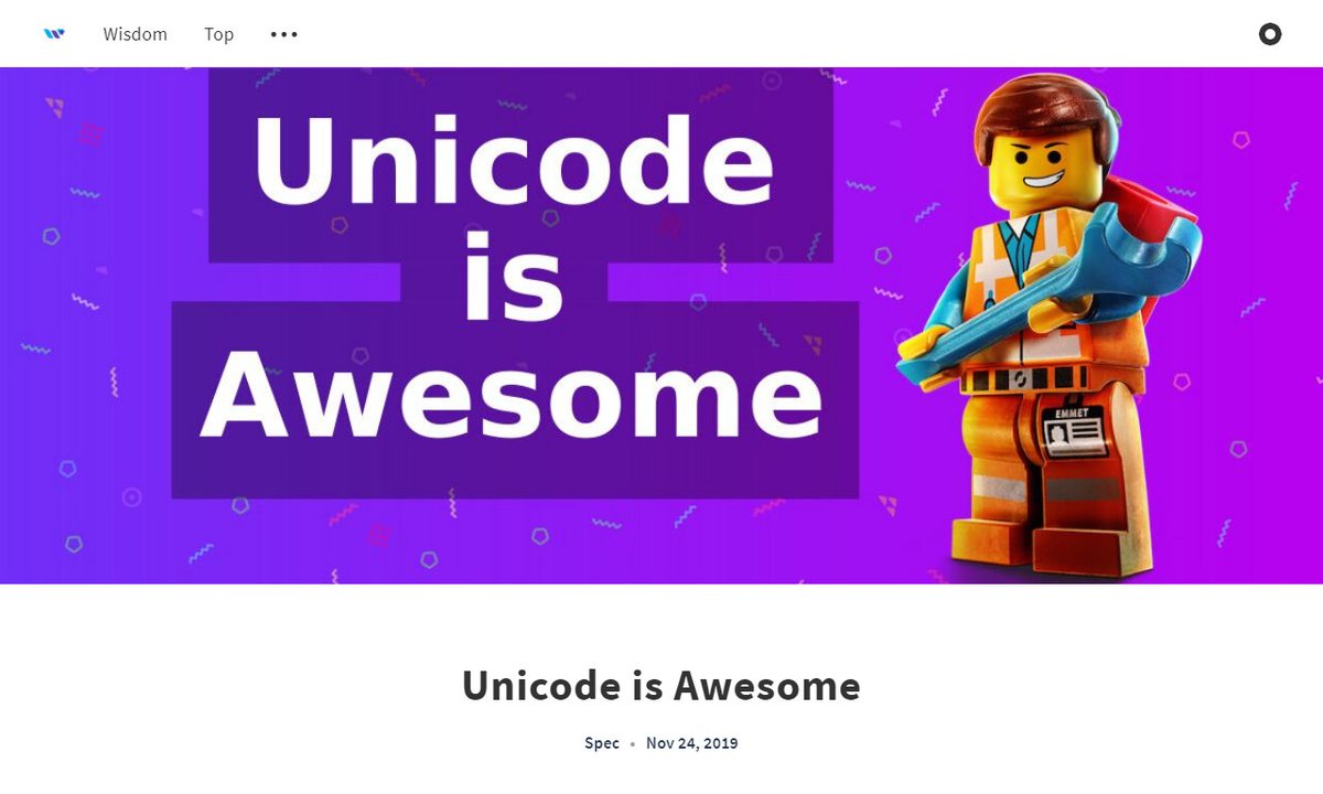 Devcide1's tweet image. Unicode Is Awesome
#codepoints #codepoint #unicode #return #plane #development
via wisdom.engineering
☛ amp.gs/in9y