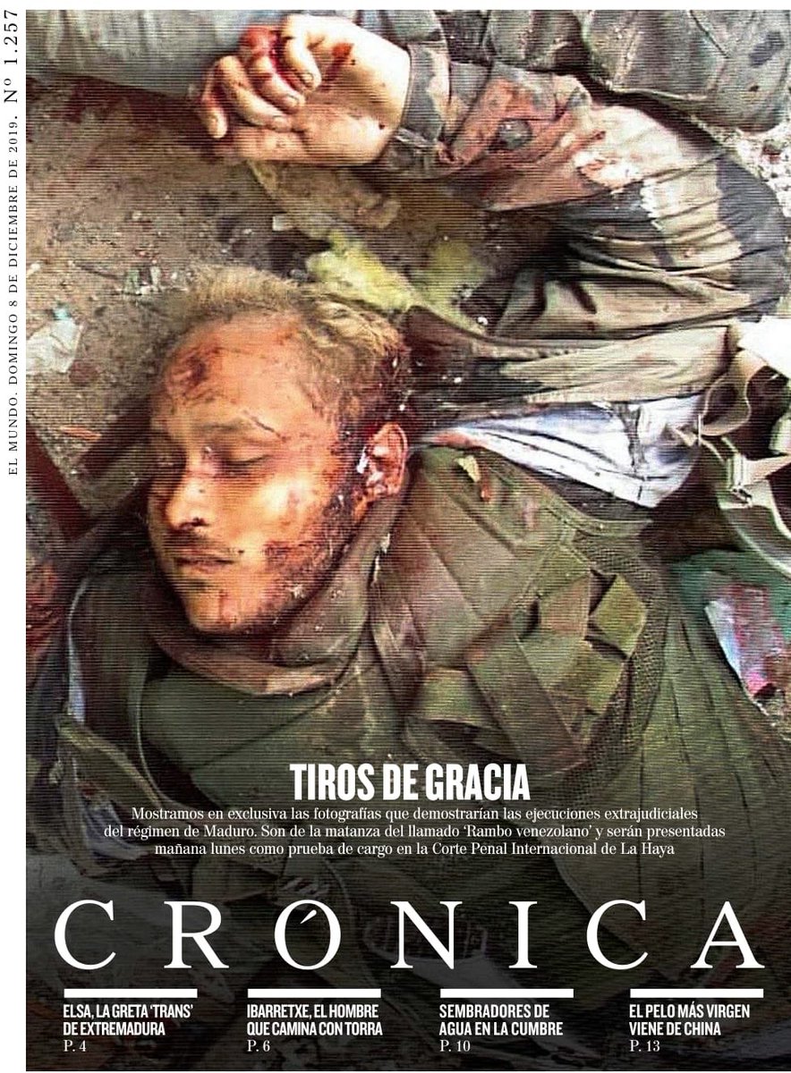 milmanrique's tweet photo. Imágenes fuertes. El periódico español El Mundo ya reveló las imágenes que serán mostradas en La Haya, sobre los tiros de gracia que recibió #ÓscarPérez y su grupo, en la #masacredeElJunquito en 2018 https://t.co/I5BQnghK2p