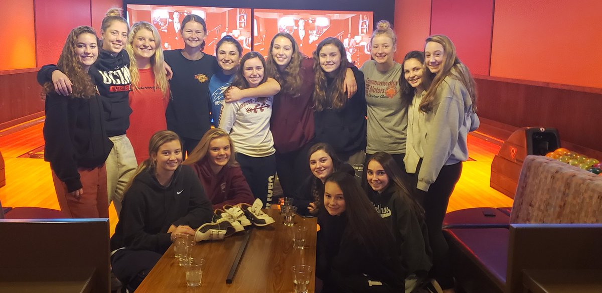 GDGirlsHoops's tweet photo. Sixteen challengers.  Sixteen defeated.  Despite a valiant effort effort by all players, Coach Hennelly regained his dominance on the bowling lanes with a 148. https://t.co/RGjK0jKao0