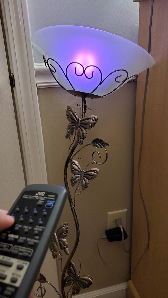 deckerego's tweet photo. Used an @adafruit #circuitexpress to rebuild a butterfly wall lamp - now controllable with an ancient remote.
Next - maybe make each butterfly a touch button? https://t.co/Js9fXcDKEg