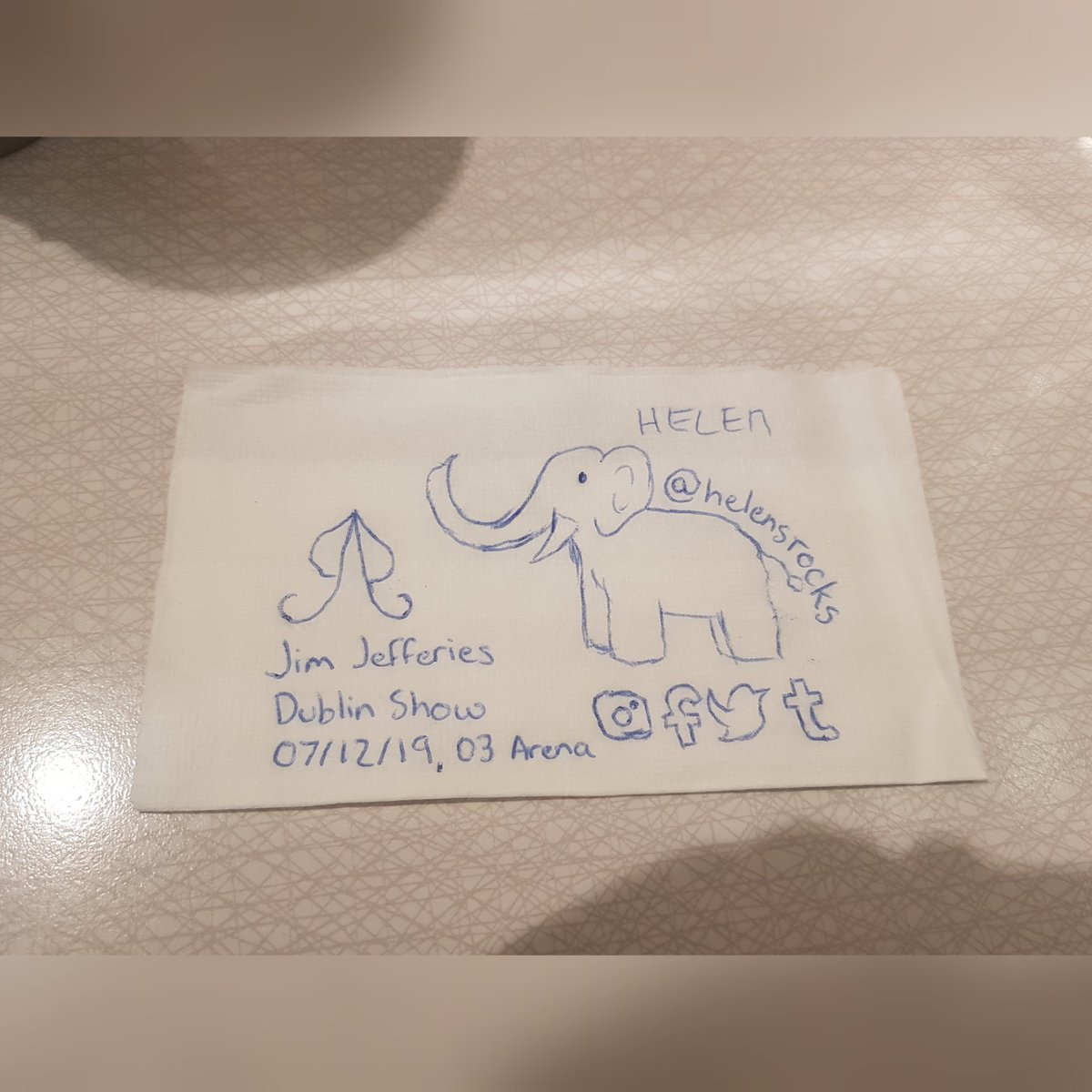 HelensRocks's tweet photo. This 'rock' was left at Eddie's Rockets, The Point, Dublin after the @jimjefferies show. Absolutely loved it, fantastic show with brilliant openers (@forrestshaw) and I know mom would have loved it too. I was the dumbass who asked if your kid was any closer to reading now. https://t.co/XrPw4nJR6T