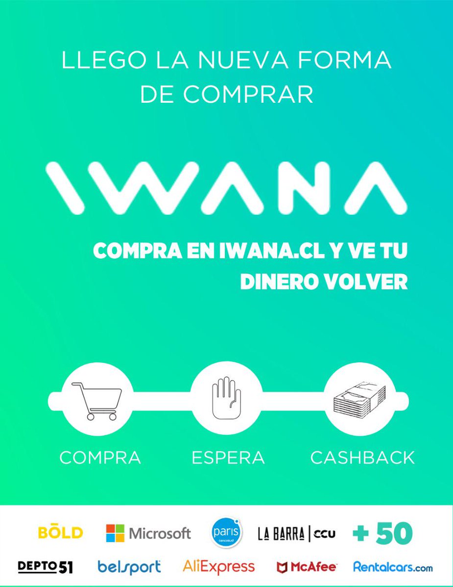 Les presento un nuevo emprendimiento al que estamos invirtiendo en <a href="/rayatw/">Raya</a>  IWANA! la 1ª plataforma  Cashback de Chile. conoce la nueva forma de comprar en iwana.cl.  Compra  y ve tu dinero volver 💸.                      Siguenos en instagram.com/iwana_cl?igshi…