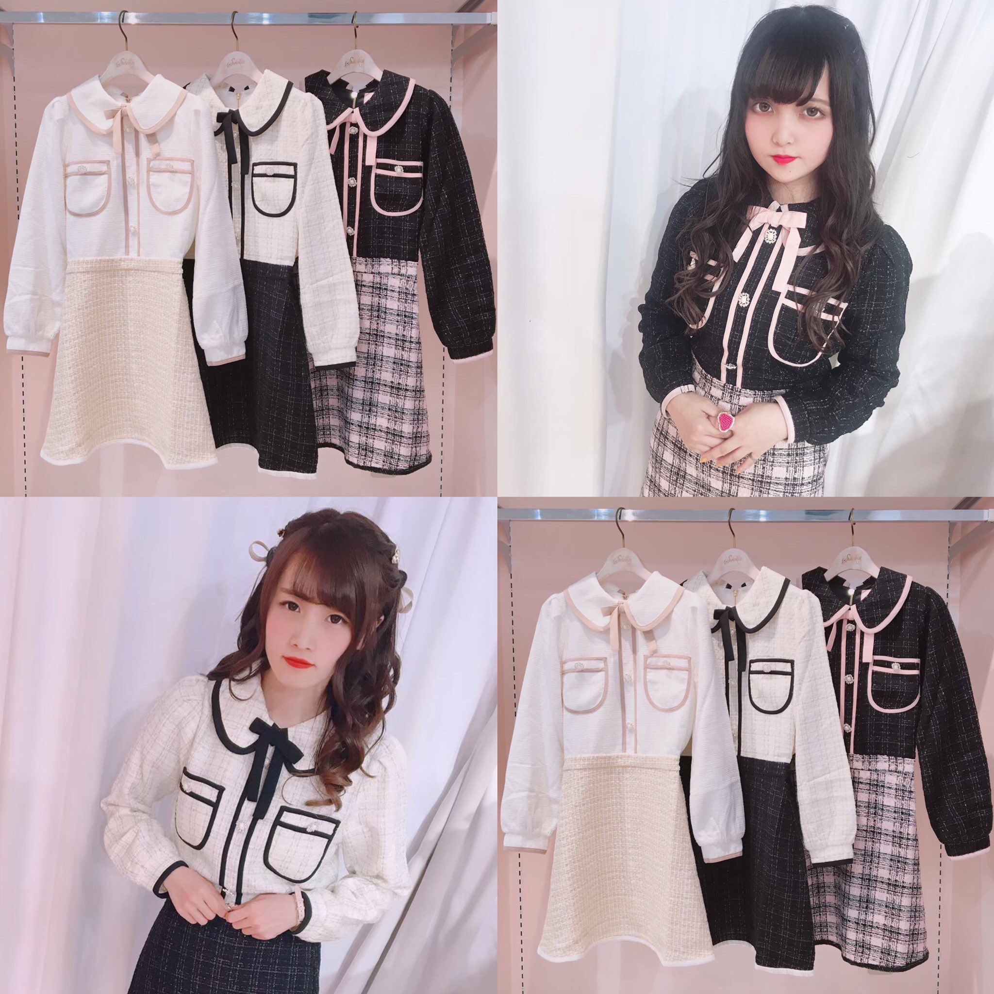 日本最大級 スワンキス ドッキングツイードワンピース ひざ丈ワンピース Slcp Lk