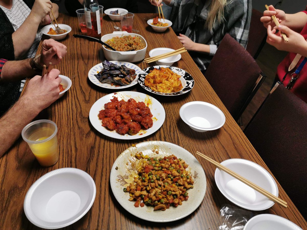 MsEngelmann's tweet photo. Thank-you for an authentic homemade Chinese food dinner! University students from China (Reciprocal Learning Program) have been a part of our school-learning, observing &amp; taking part in our school community. What a nice night! @MrsIandolo @RFlynn5 @bethbirkner https://t.co/rQBdCYZIVp