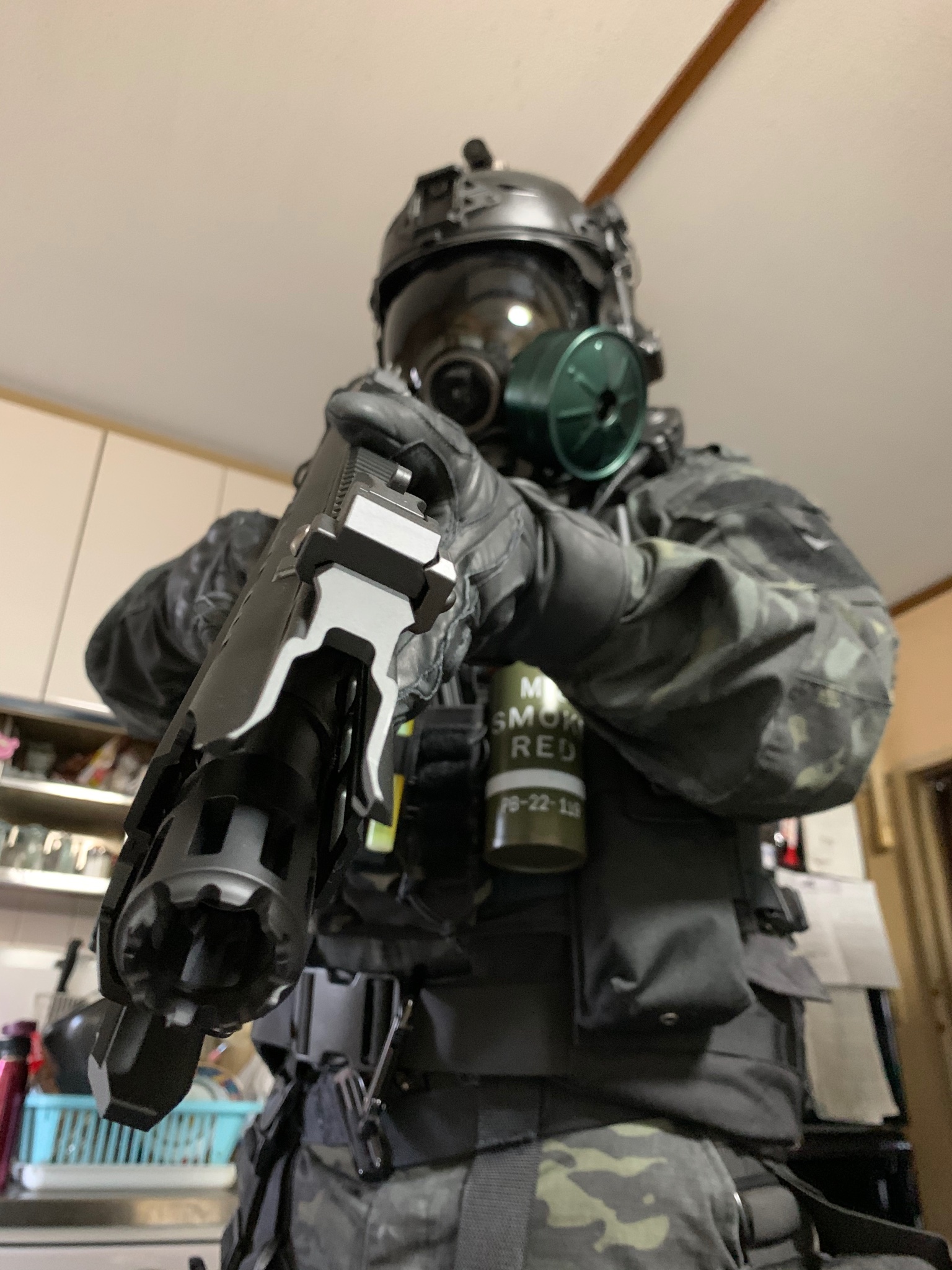 MSAガスマスク　バイオハザード7 青アンブレラ　BSAA コスプレ　バイオ バイオハザード7】MSAガスマスク用 劇中仕様キャニスター【青傘