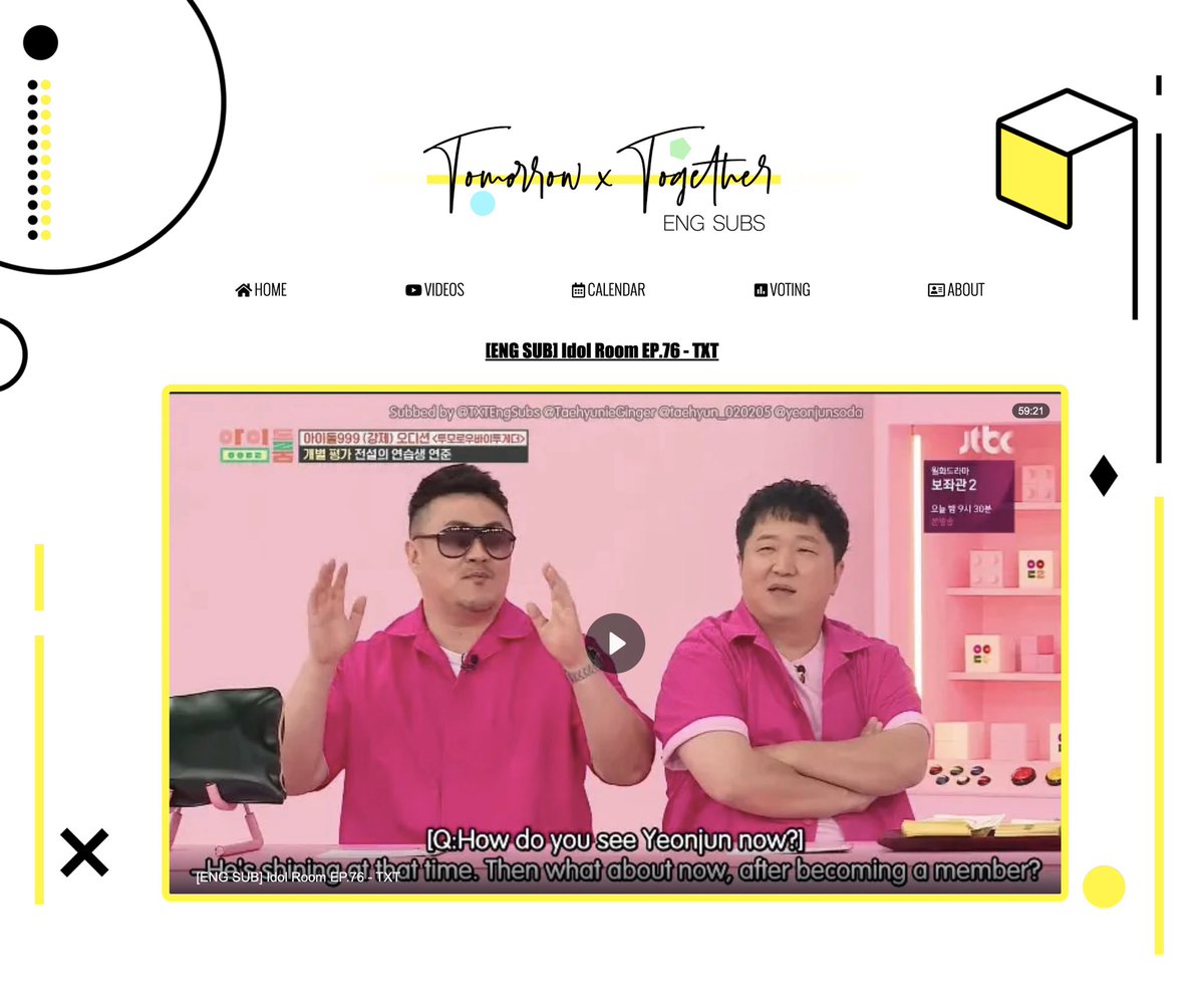 TXTEngSubs's tweet image. 🔛My website for TXT content txtengsubs.com is now live!

Current features include:
▪️Eng-subbed not on YouTube due to copyright (idol room, etc.)
▪️A calendar of TXT’s future schedule
▪️Voting page links to all on-going votes
▪️more to come...

@TXT_members @TXT_bighit