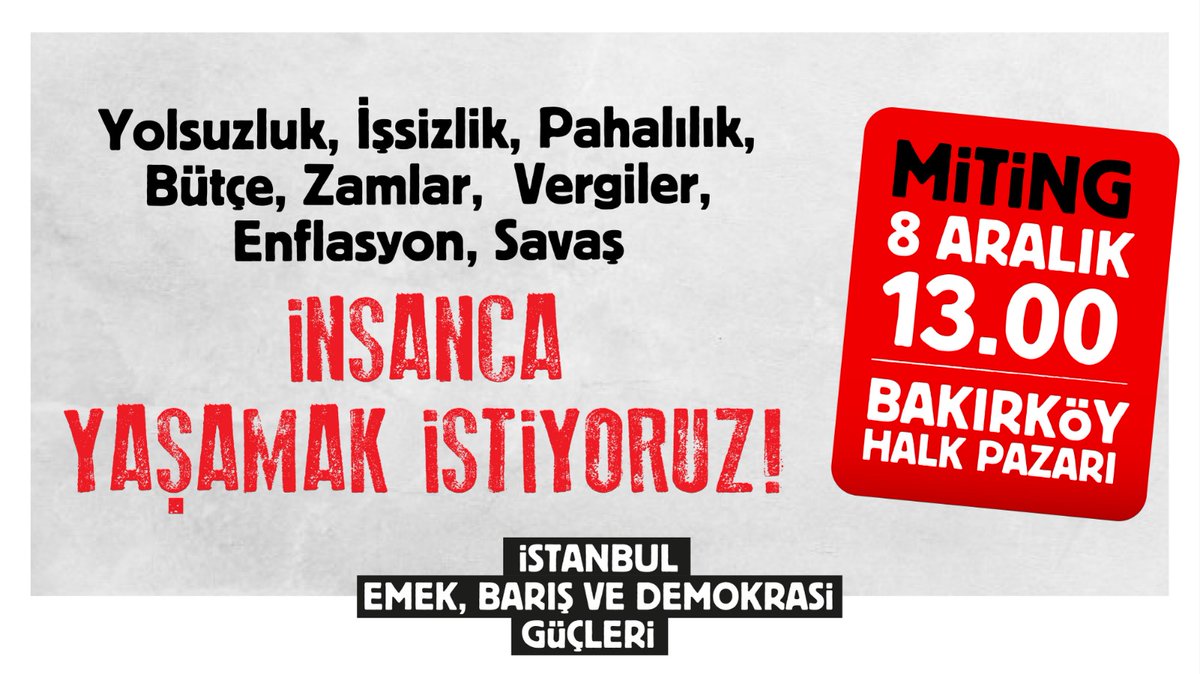 istanbul_ebd's tweet photo. Krizin bedelinin çalışana ödetilmediği insanca bir gelecek için bugün Bakırköy'deyiz. https://t.co/ieo0bJWiFC