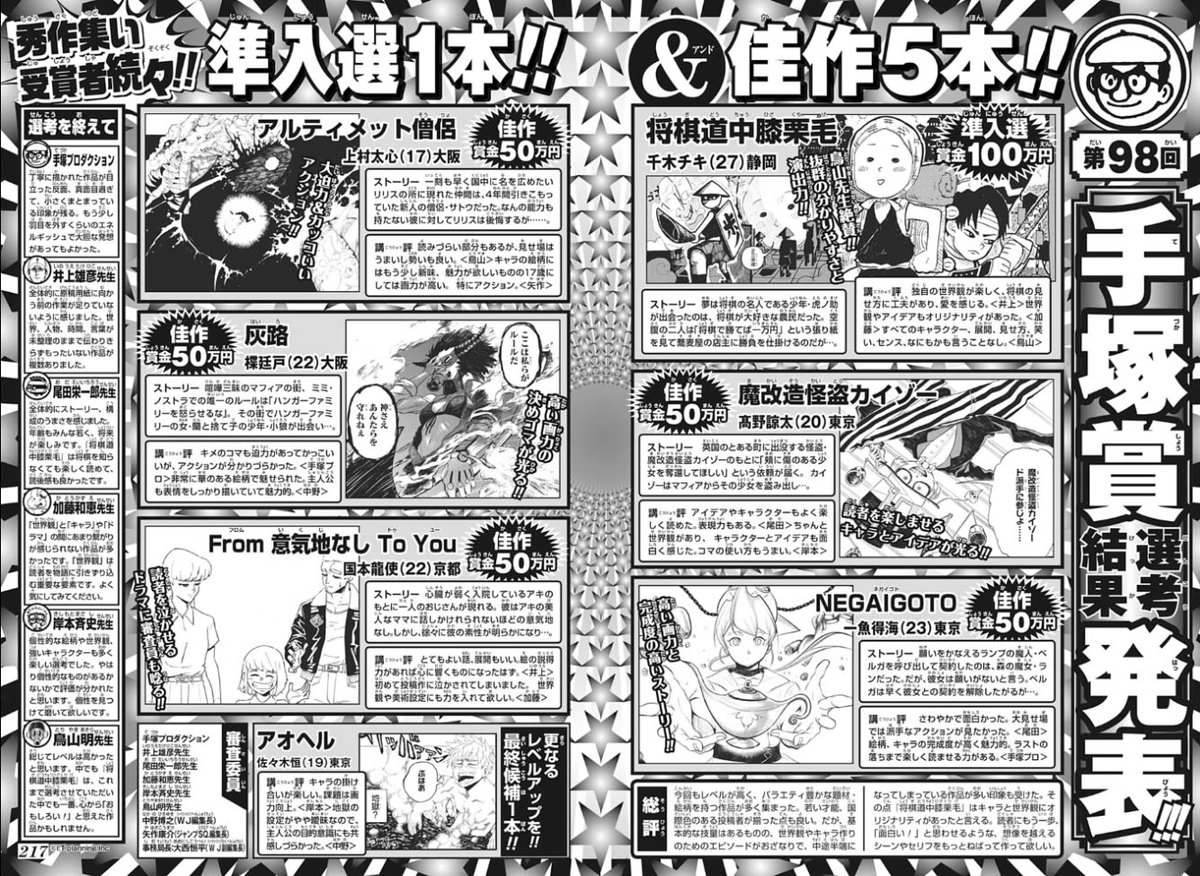 み つを 鳥 うーん この漫画は全てがいいがや 編集 え それじゃ評に もうちょっとないんですか 鳥 何言っとる 俺の戦闘力はだがや 週間少年ジャンプ