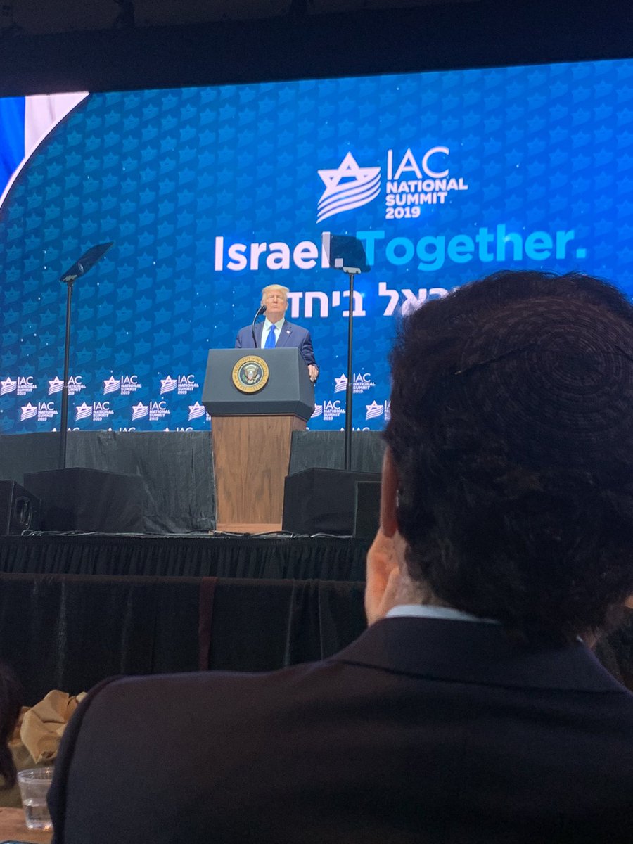 Thank you, Mr. President, for your tremendous support for Israel. #IAC2019