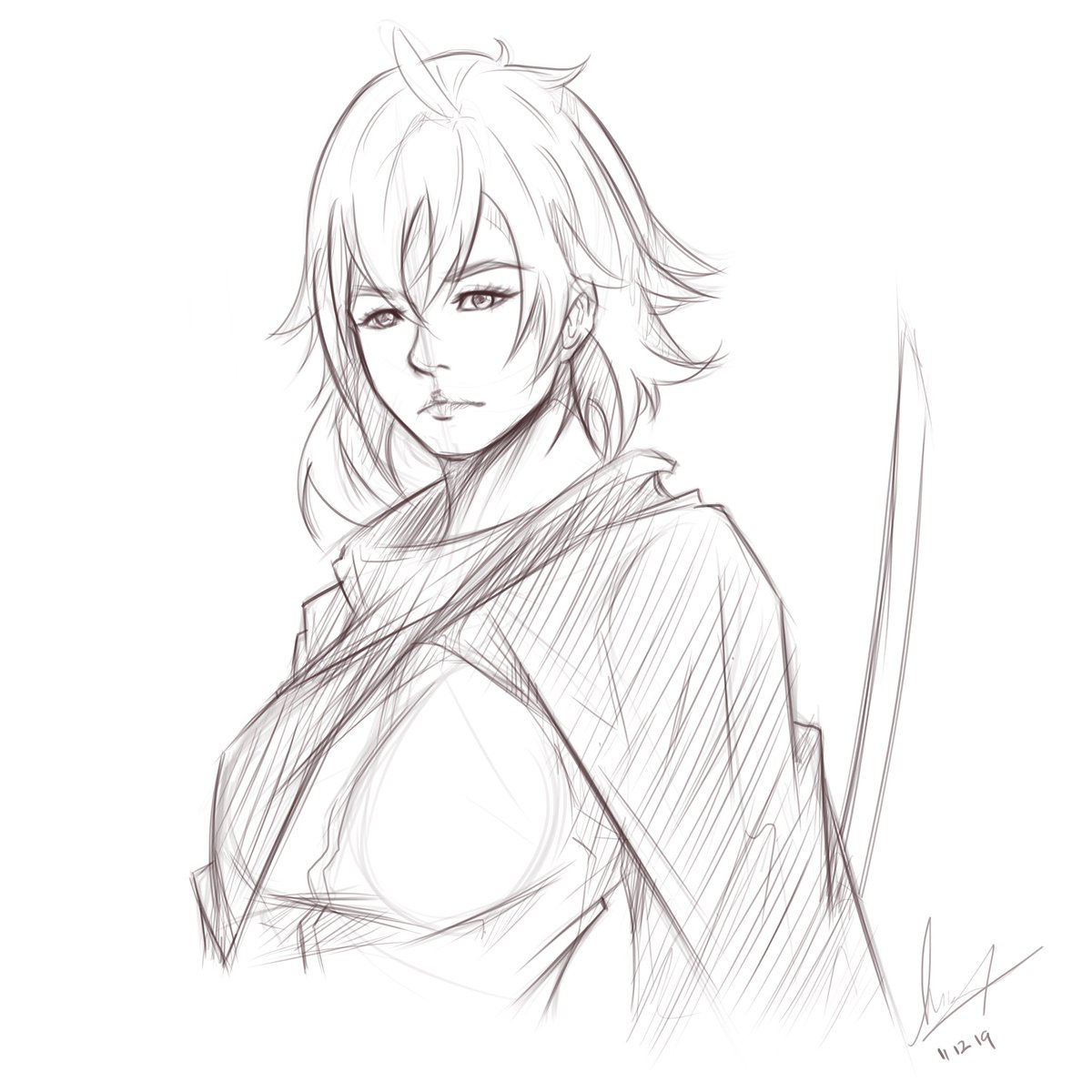 Mira yoo sketch to relax a while. . . . #semirealistic #illustration #drawing #doodle #sketch #art #digitalart #character #아라가키유이 #draw #portrait #artwork #그림 #일러스트...