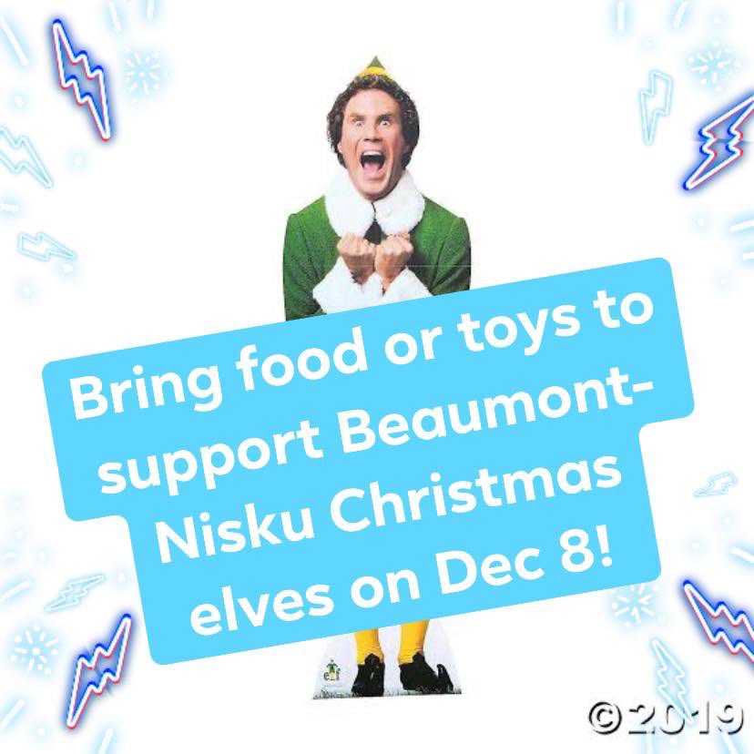 BeaumontHockey's tweet photo. BANTAM AA are hosting Lloydminster Sunday, Dec 8 at 6 p.m. at the KNRRC

They will be collecting food and toys for Beaumont Nisku Christmas Elves. Please come show your support not only for the home team, but also for those in need this holiday season! 🎅 https://t.co/I9zeGv7wbO