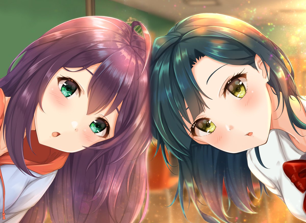 望月杏奈 ,七尾百合子 「あんゆり。 
#2019年自分が選ぶ今年の4枚 」|柚結ゆずのイラスト