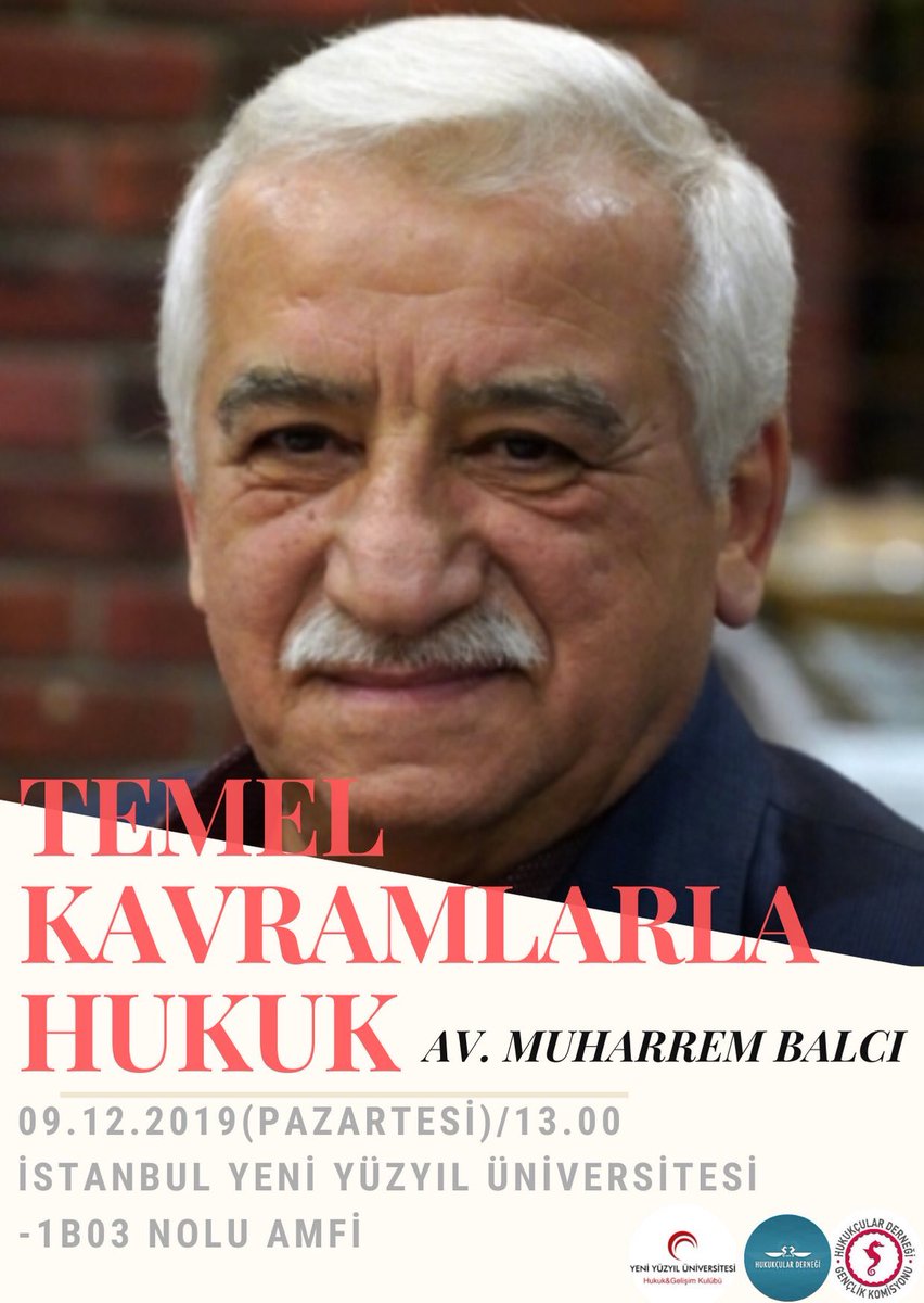 09.12.2019 Pazartesi günü <a href="/avmbalci/">Muharrem BALCI, Av.</a> ile yapacağımız programa tüm üniversitelerdeki öğrenci arkadaşlarımız davetlidir.
Katılım formu: docs.google.com/forms/d/125DFk…
<a href="/HDGenclik/">HD Gençlik Komisyonu</a> <a href="/hukukcularder/">Hukukçular Derneği</a> <a href="/hukukvgelisim/">HUKUK VE GELİŞİM KULÜBÜ</a>
