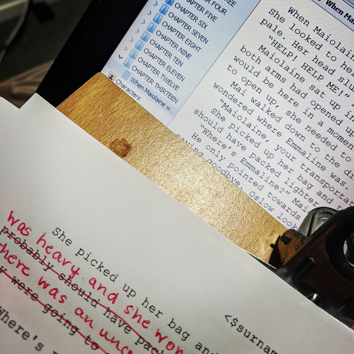 MrsHarveyWrites's tweet photo. Oh yeah... it's happening! Thirteen chapters into my final draft! Let's go!!

#amwriting #lucky13 #finaldraft https://t.co/Z96bnJjdvC