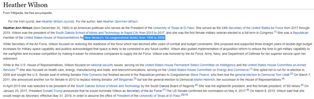 46)She was a senator in........ New Mexico