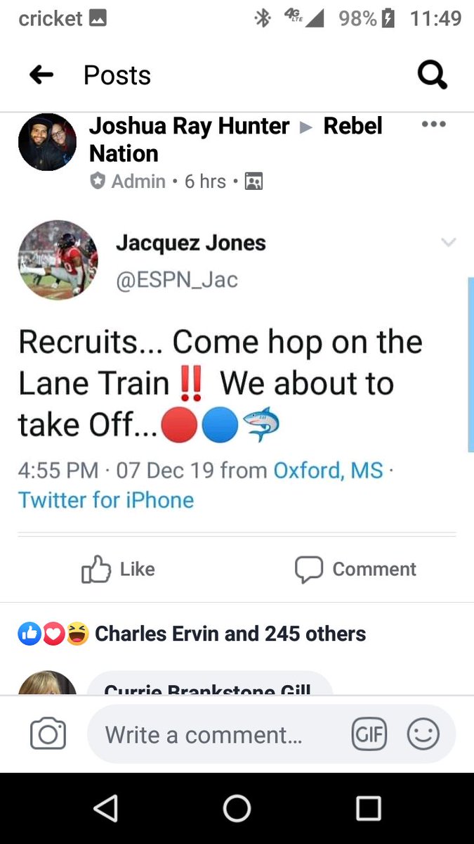 RebelVoiceFBG's tweet photo. @_Tisdalekid_22 Shared you tweet in The Rebel Nation Facebook group getting a lot of love my Man. #WROM https://t.co/A9G4RRWYwb