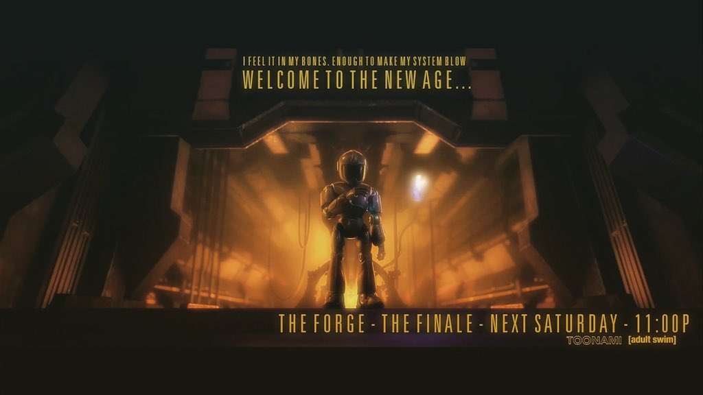 ToonamiNews's tweet photo. The new age has come. The final episode of #TheForge is next week. Be there to see what #TOM6 can really do. Only on Toonami. https://t.co/IAeMqJhe9h