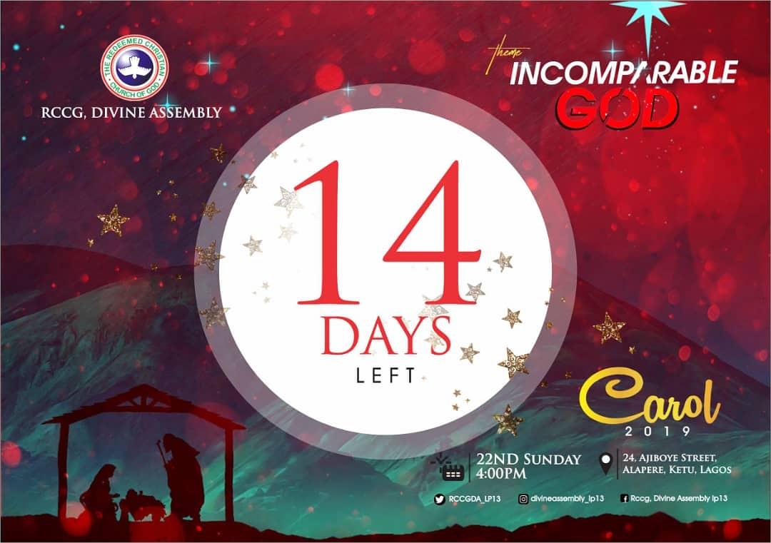 GoldenstarsYaya's tweet photo. 14 Days to go
Divine Voices are you ready?
Divine Assembly are you ready?
Alapere are you ready?
Lagos are you ready?
Nigeria are you ready.

Christmas Vibes in the air, 
#INCOMPARABLEGOD 
#CAROL2019 https://t.co/ld9ZtpbENI