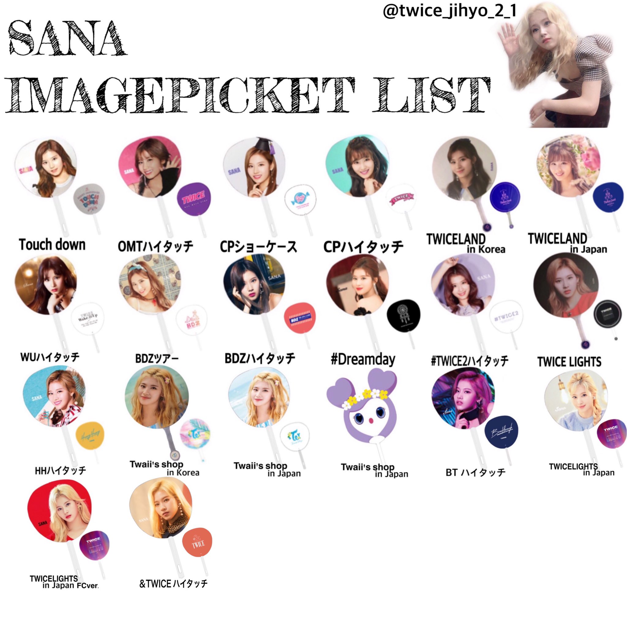 TWICE サナ うちわ 11点 まとめ売り TWICE サナ うちわ 11点 まとめ売り