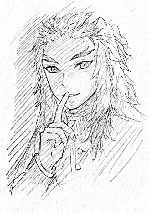 しーってする煉獄さん 