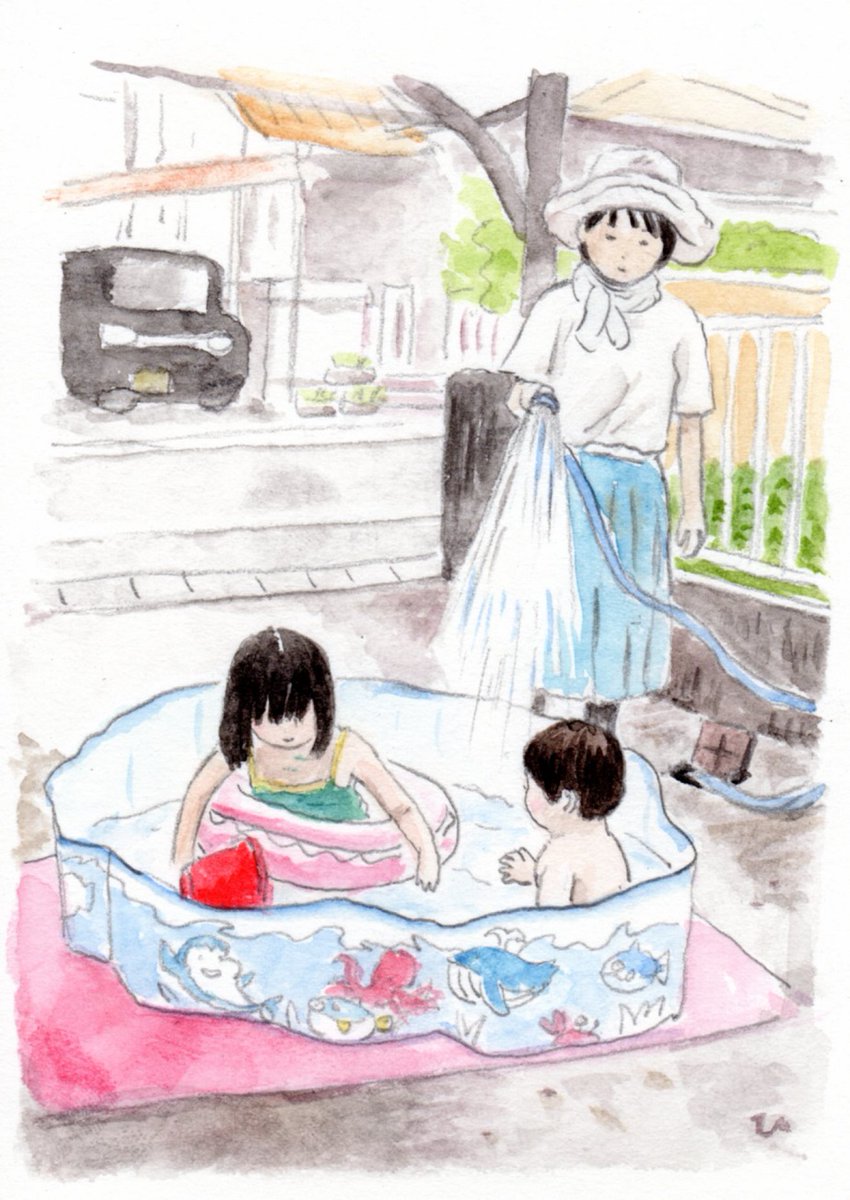 #2019年自分が選ぶ今年の4枚 
水彩絵具、娘息子。 