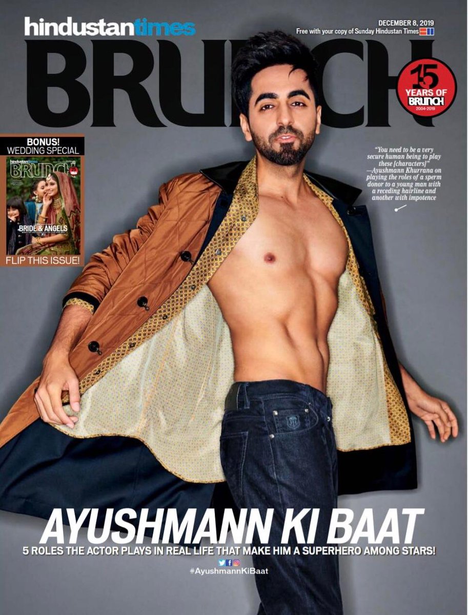 ayushmannk's tweet photo. . @htbrunch
Editor-in-Chief: @jamalshaikh
Photographs: @prabhatshetty 
Styling: @ishabhansali_ 
Make-up: #HinalDattani
Hair: #MohdJaved https://t.co/oN1PhN9fMs