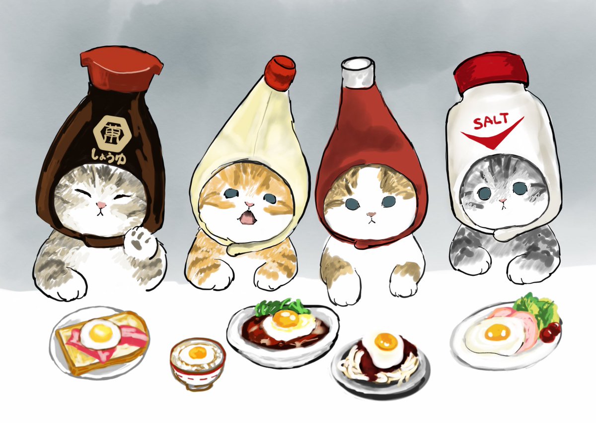 egg (food) food egg fried egg no humans cat grey background  illustration images