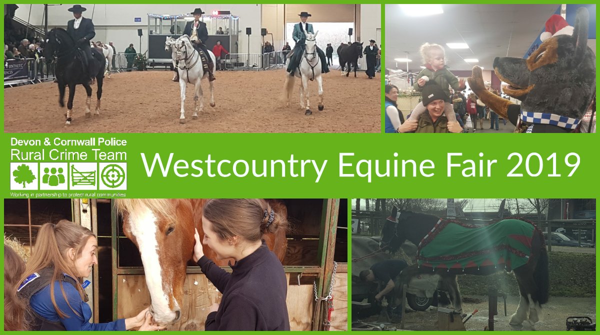 DCPoliceRural_D's tweet photo. Here at #Stand217 @WestpointExeter for #Day2 of @EquineSW. We're already busy, signing visitors up for @DaCCWA watch schemes (#FarmWatch & #HorseWatch), providing #CrimePrevention advice tailored for #Farms, #Stables, #RuralBusinesses etc, and discussing #Horse & #RuralRoadSafety https://t.co/8HGjFZSuqx