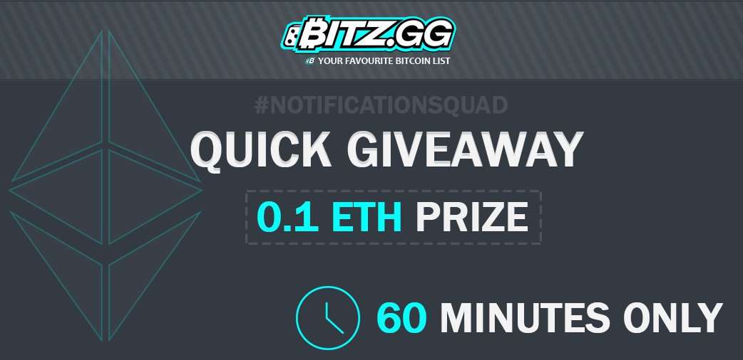Quick Giveaway #6 #notificationsquad Win 0.15 #ETH within the next 60 Minut...