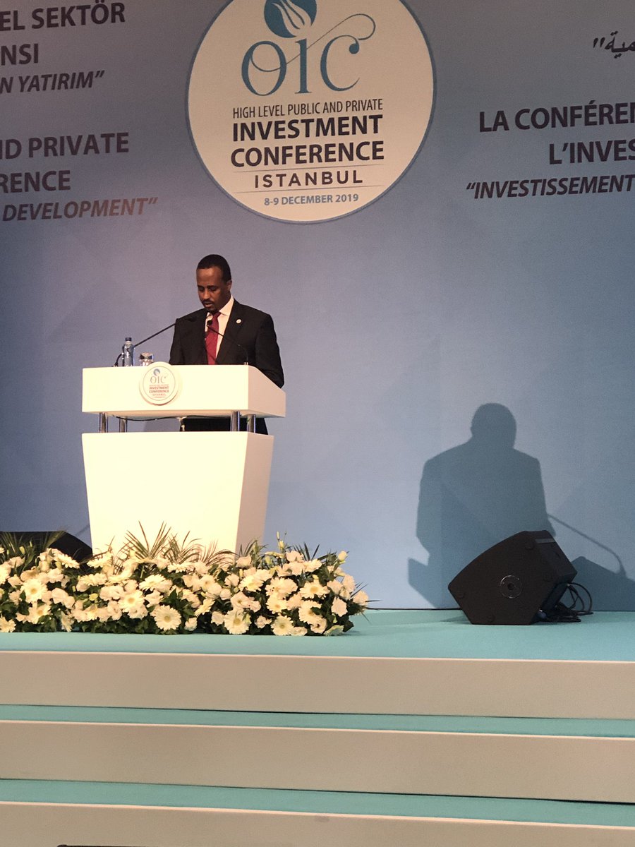 Jamaidid's tweet photo. “We have enacted a vibrant investment law, investment board &amp; SOMINVEST” “Turkey remains Somali’s biggest Foreign Investor” “Turkey played a very instrumental role in our economy” by H.E @AmbGamal from his speech in  #OicInvestmentConference @OIC_OCI @isdb_group @MoPIED_Somalia https://t.co/S1T40nfPBF