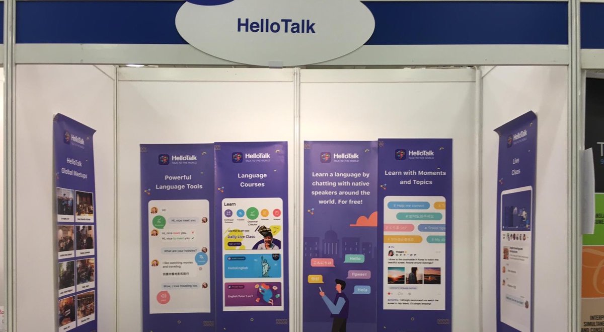 HelloTalkApp's tweet photo. On November 15-17, we participated in the #TheLanguageShow in London. It was fun to meet #drpopkins who stopped by our stand and shot a video with Michael from our team! We’d like to thank Caroline Anosike for helping us as a volunteer, you helped us a lot!
#hellotalk https://t.co/cSNwfyll7k