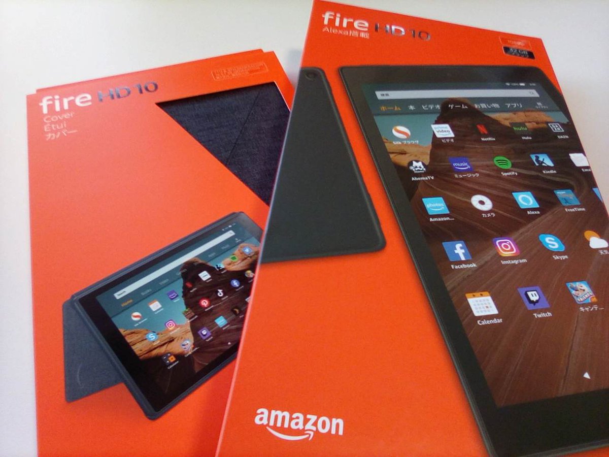 Amapico サイバーマンデーで注文したfire Hd 10タブレットが届きました 大きい 綺麗 動作もサクサク でプライムビデオの視聴も捗りますね 純正カバーも 重さは増えるものの かなりしっかりした作りで スタンド状態にした時の強度もまったく問題なし