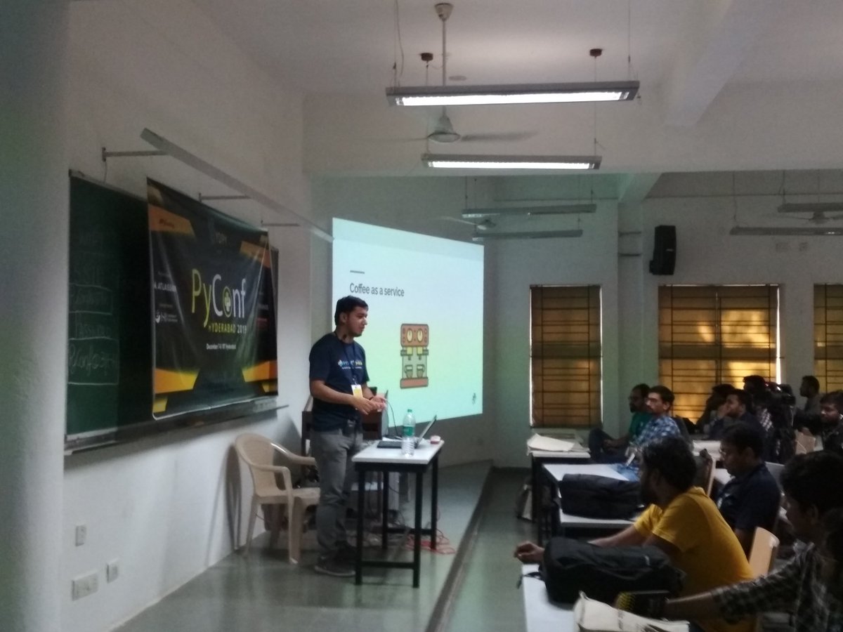 raukadah's tweet photo. @BishtPradhvan is talking about #Python 's tale of concurrency at #PyConfHyd2019 https://t.co/EHeXqN1zYX