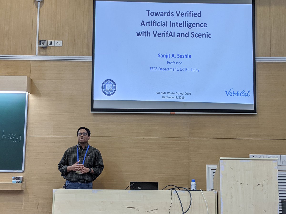 satsmtschool's tweet image. Prof. Sanjit A. Seshia opens the post lunch session with exciting emerging topics for applying SAT/SMT in verifiable AI @satsmtschool @iitbombay