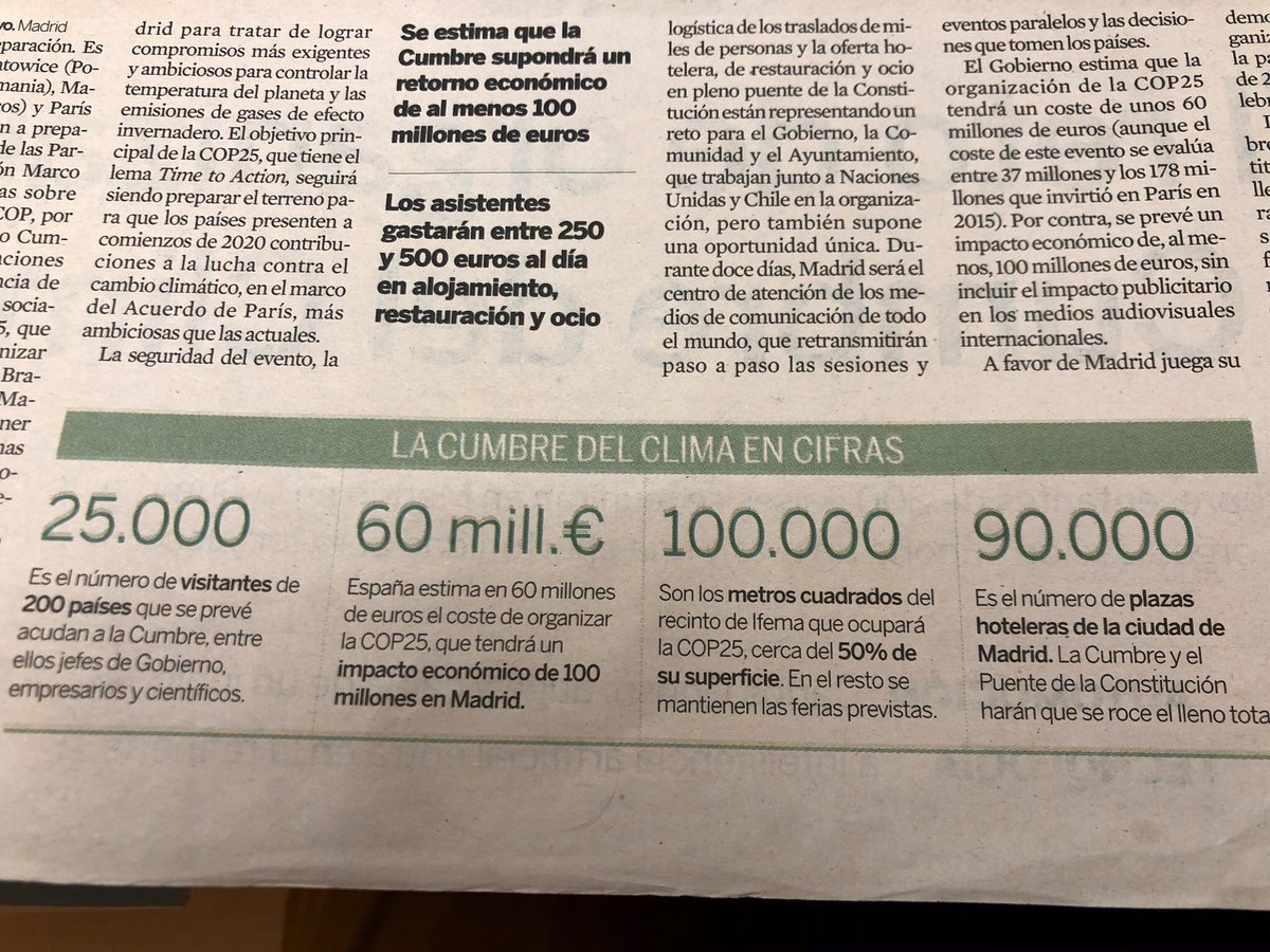 corretge's tweet photo. Que a ningú se li escapi com valoraven alguns la #CimeraDelClima
25.000 assistents amb una despesa d’entre 250€ i 500€ per persona.
#COP25
#ClimateHealthSummit
#CumbreDelClima https://t.co/NUsX37a1UF