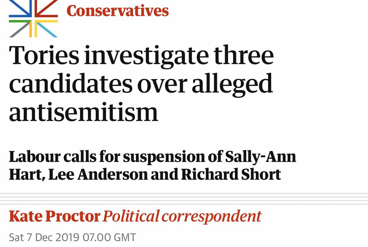 @SayeedaWarsi @Conservatives Forget headline news, this #ToryAntisemitism isn’t anywhere in the news on @BBCNews @SkyNews @itvnews...

Funny that. 

#GE2019 #Antisemitism #Racism #BBC #SkyNews #ITVNews #Tories #ToryRacism