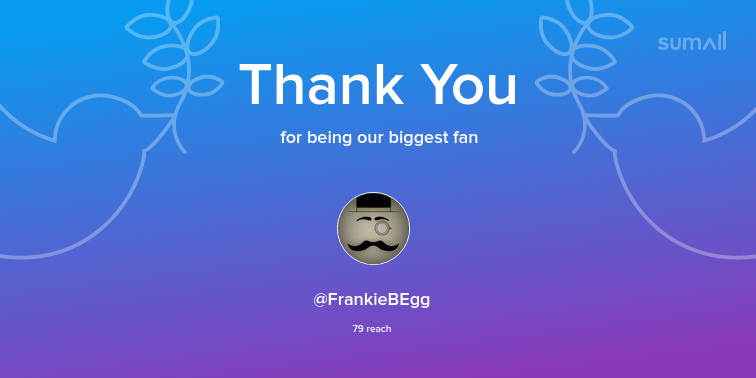 OffMetaMedia's tweet image. Our biggest fans this week: FrankieBEgg. Thank you! via sumall.com/thankyou?utm_s…
