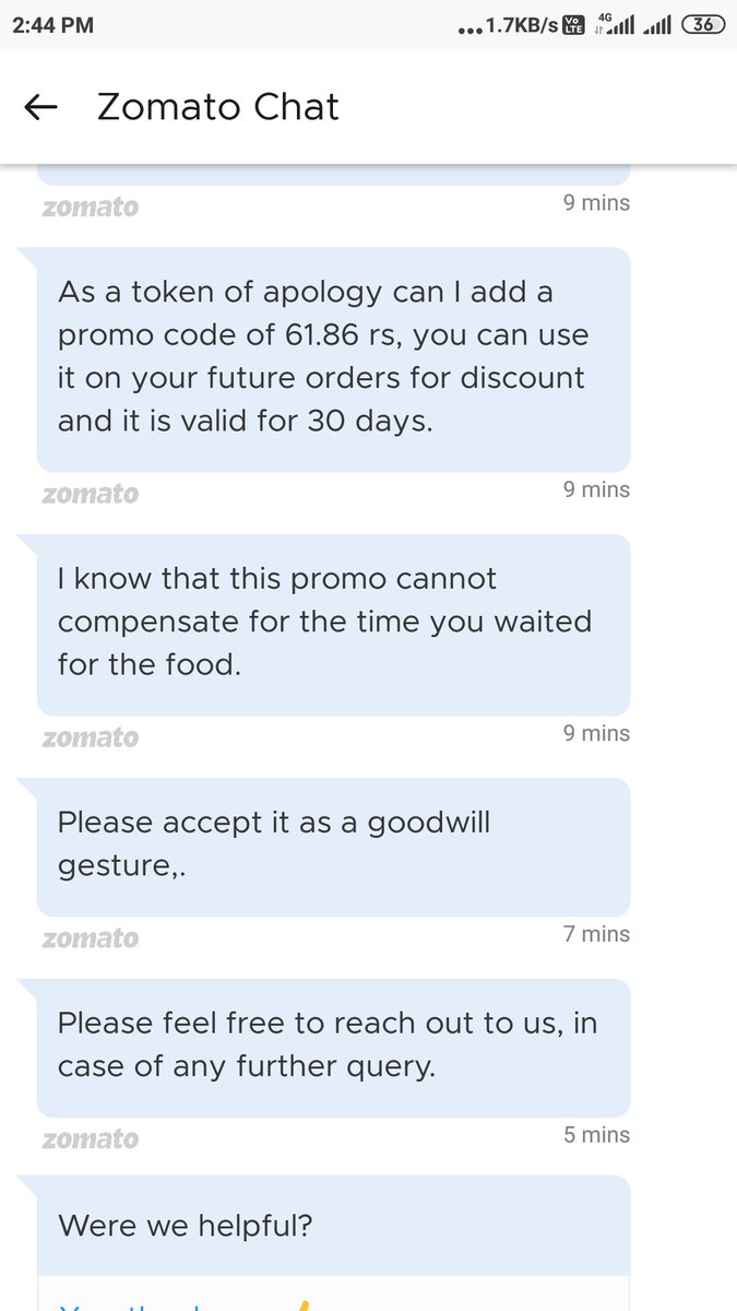 Vsivakrishnaa's tweet photo. @Zomato @ZomatoIN @zomatocare by compensating with 61 rupees promo code. Can anyone tell me where to complain about this fraud by zomato to consumer court online? https://t.co/0kiUmOtdVi