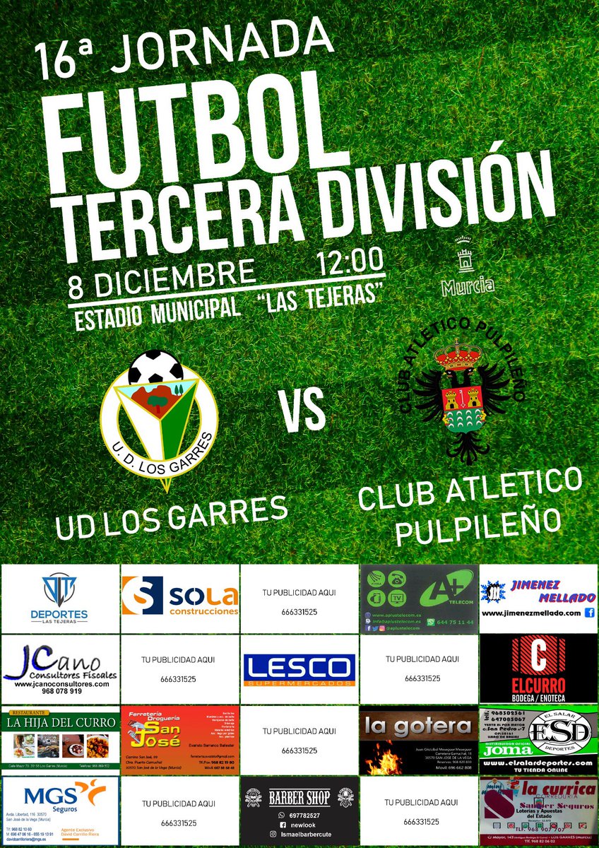 pulpileatletico's tweet photo. #MatchDay | ¡Llegó el Domingo... Día del Fútbol! ¡Esta mañana viajamos hasta #LasTejeras para enfrentarnos a @UDLosGarres! ¡Vamos Pulpí, a por la victoria! 

⚽ @UDLosGarres 🆚 @pulpileatletico 
⏰ 12.00h
🏟 Las Tejeras
🖥 https://t.co/HHyxEAp99z (@footters)

#VamosPulpileño 🔴⚫ https://t.co/AYxzsnk5ul