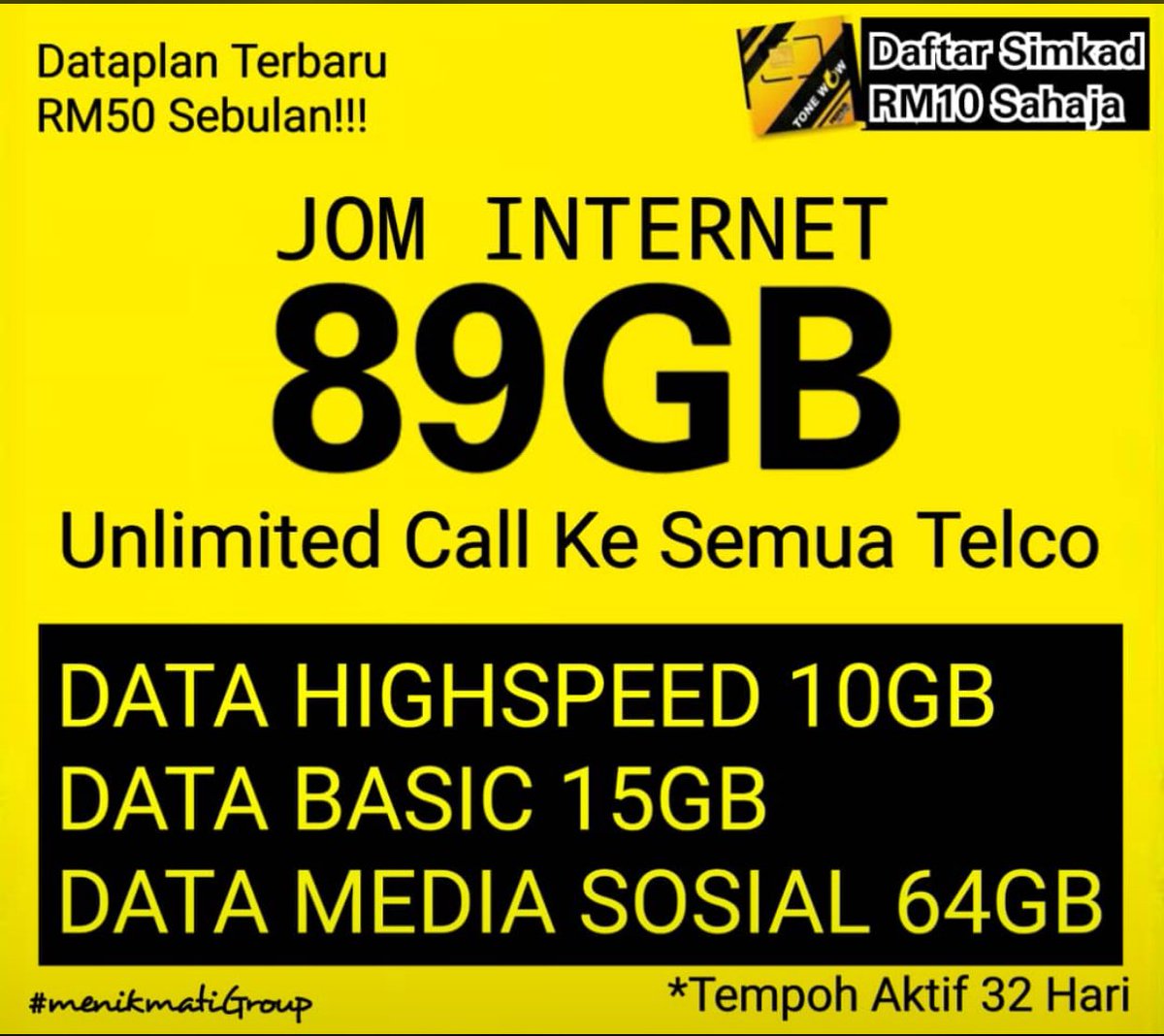 nuralham_96's tweet photo. @rad1n_ bosku,line digi rumah bosku ok??
ni saya ade jual simkad Jimat,plus murah,plus data meletup gak,plus unlimited call..nak kekal no lama pun boleh..😊😊😊

just share.😊😊 https://t.co/aWFsPt4VkC