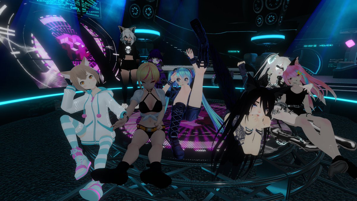 ObNightcore's tweet photo. Long night at the #VoltClub leading to a cuddle fest~ So much dance made us end up on the floor<3 #VR #VRChat https://t.co/C6fNUMPIvp