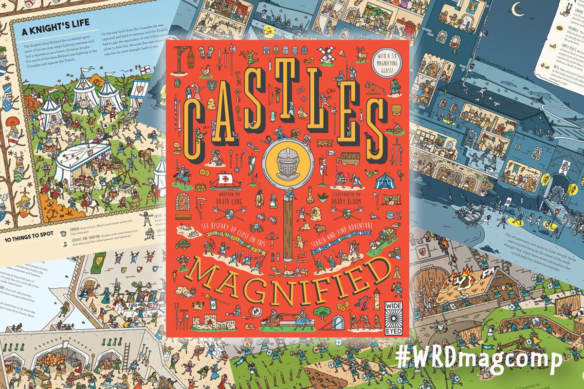 WRDmag's tweet photo. Who's looking forward to pulling up the drawbridge &amp; getting stuck into a good book over Xmas? #WRDmagcomp has just the book for young inquisitive minds - Castles Magnified by @Bloom_Harry with 200+ things to spot in EVERY illustration RT&amp;Flw by 13/12/19 for the chance to win one https://t.co/QlWo51ZuoA