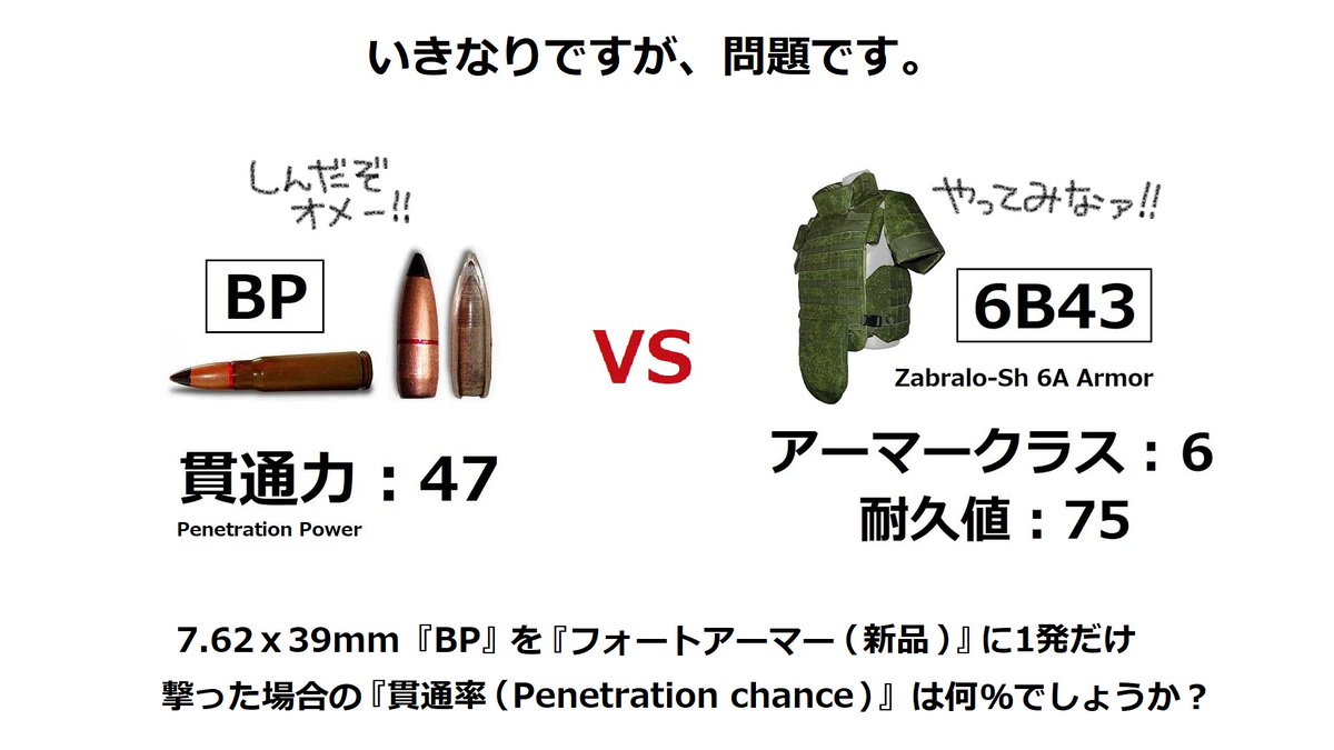 えみりお 今回は結構な数のエスケーパーさんが知らない 弾丸vs装甲の 貫通率 についてまとめてみました 以前の話はapexで例えると 白アーマーより紫を着たほうが良いです 的な話でしたが もう少し進んだ話になります 貫通力 Penetration Power