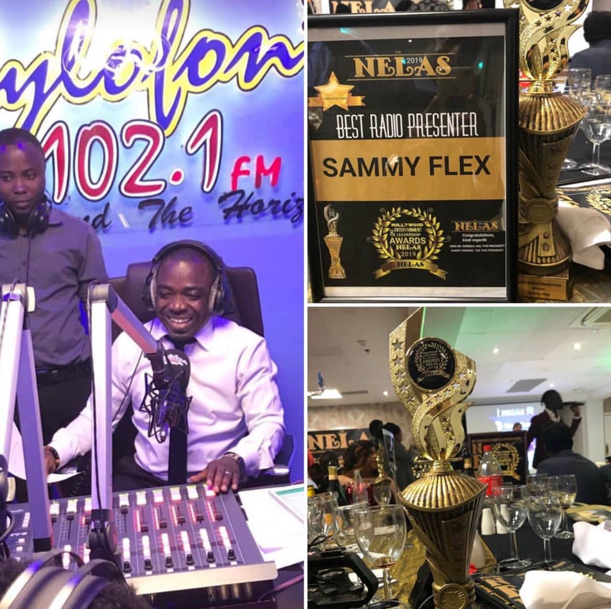 Congratulations to our very own <a href="/sambahflex/">Sammy Baah Flex</a> on winning the best radio presenter at the Nollywood Entertainment and Leadership Awards (NELAs) last night 💫🙏🙌🎉👏❤ #Zylofonmedia #Zylofon1021fm <a href="/zylofon1021fm/">ZYLOFON FM</a>