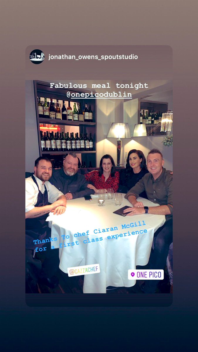 What a special restaurant @OnePicoDublin is. Top drawer from start to finish. Thanks a million @McGill_09 & @_EamonnOReilly . @spoutstudio and the Cavan doll were the company. Deadly.