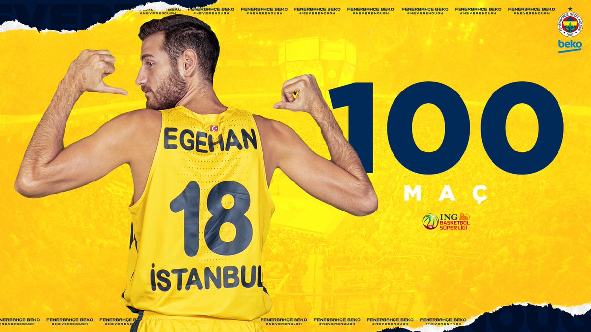 Oyuncumuz @egehanarna bugün @basketsuperligi'ndeki 100. maçı için parkeye çıktı! #NeverEnough