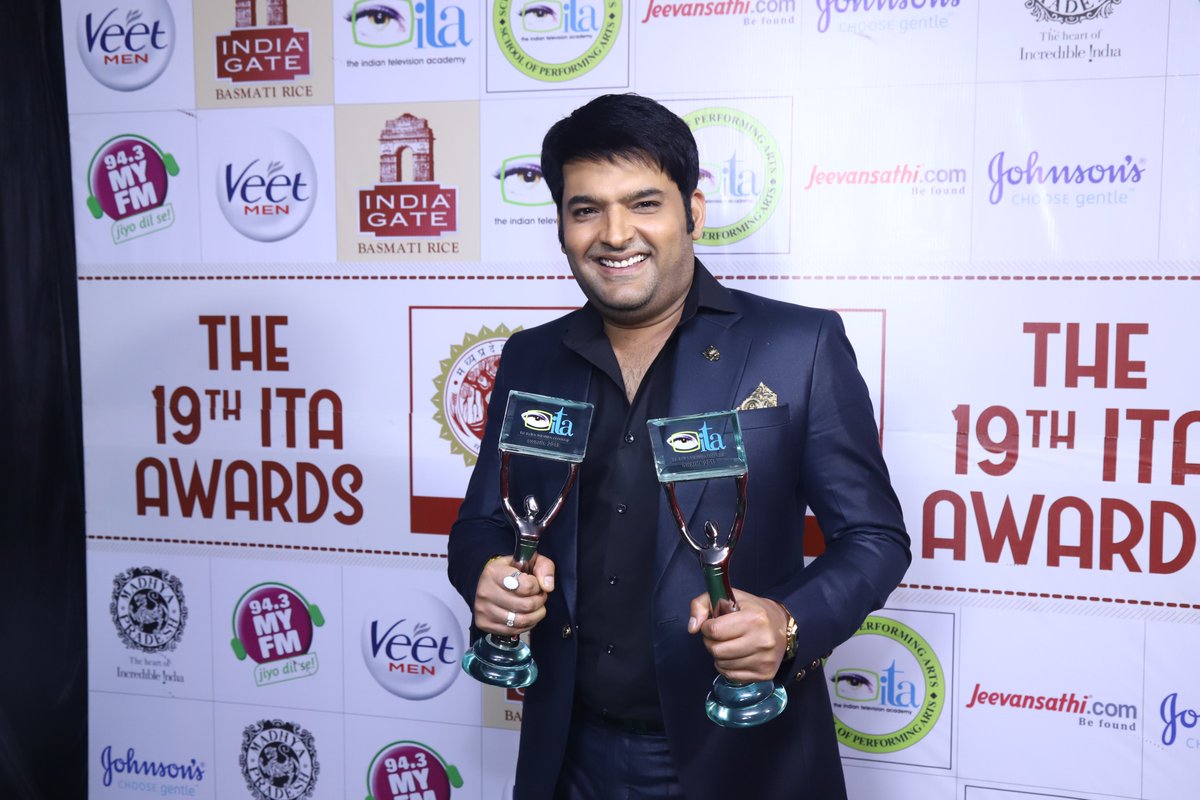 SonyTV's tweet photo. He brings smiles to faces of hundreds and the #ITAAwards2019 felicitates him with the title of The ITA Laurel for Comic Genius. Way to go @KapilSharmaK9 https://t.co/mvwNra4s9M