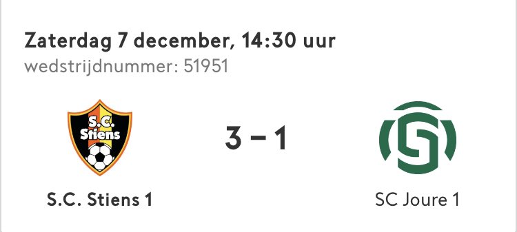 Laatste thuiswedstrijd voor de winterstop winnend afgesloten. Wederom een 3-1 winst 💪🏻💪🏻⚽️