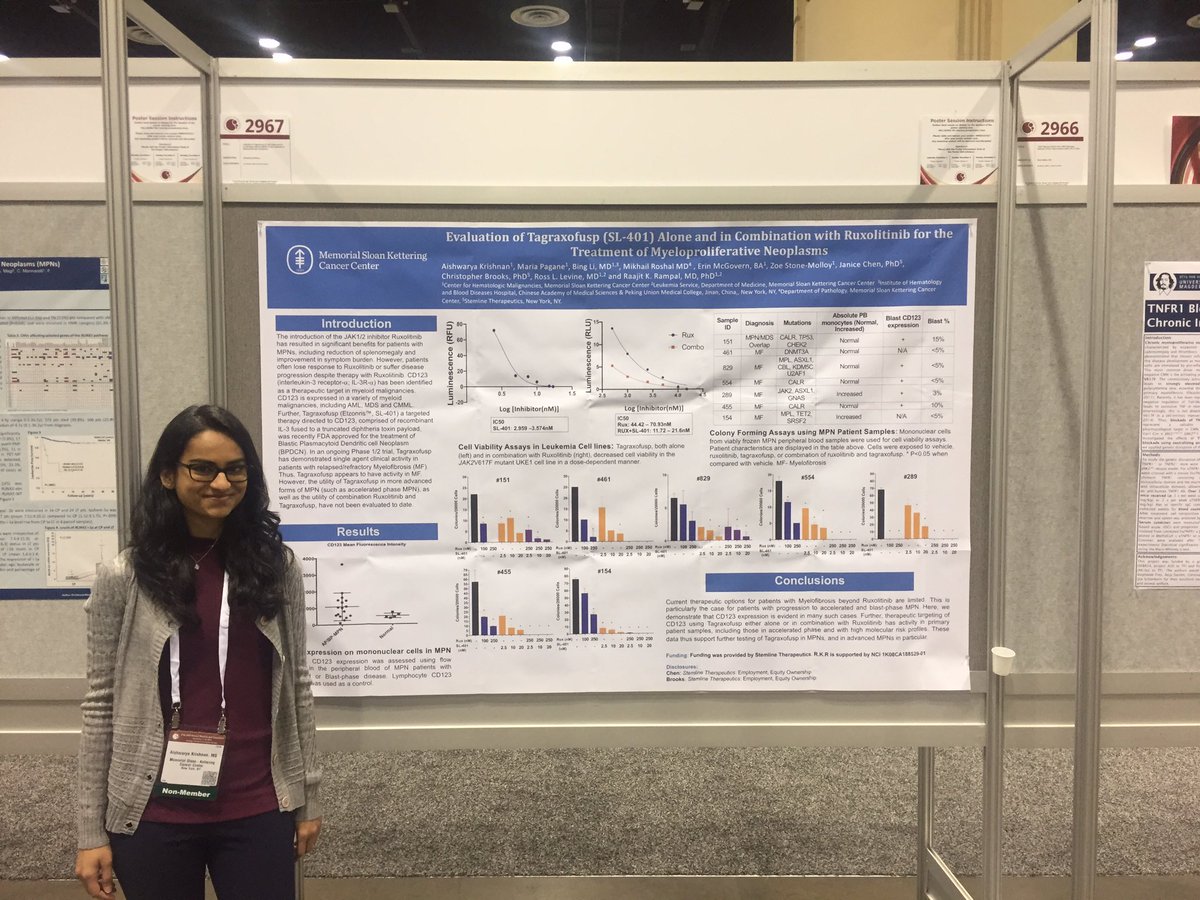 Raajit Rampal, M.D.Ph.D. (@raajitrampal) on Twitter photo Is there a role for combination SL-401 and Ruxolitinib in advanced MPN? Come to Aishwarya Krishnan’s poster this afternoon to learn more. #mpnsm @sloan_kettering <a href="/Stemline/">Menarini Stemline</a> <a href="/rosslevinemd/">Ross Levine</a> Is there a role for combination SL-401 and Ruxolitinib in advanced MPN? Come to Aishwarya Krishnan’s poster this afternoon to learn more. #mpnsm @sloan_kettering <a href="/Stemline/">Menarini Stemline</a> <a href="/rosslevinemd/">Ross Levine</a>