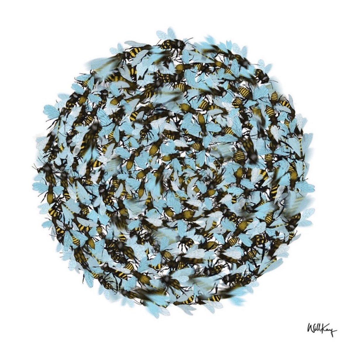 FerArtsLDN's tweet photo. ‘Bee Festival’ 2019 by @willkay_oddkingdom - Illustrator, Designer + Creative Director https://t.co/w04J8YT0yW